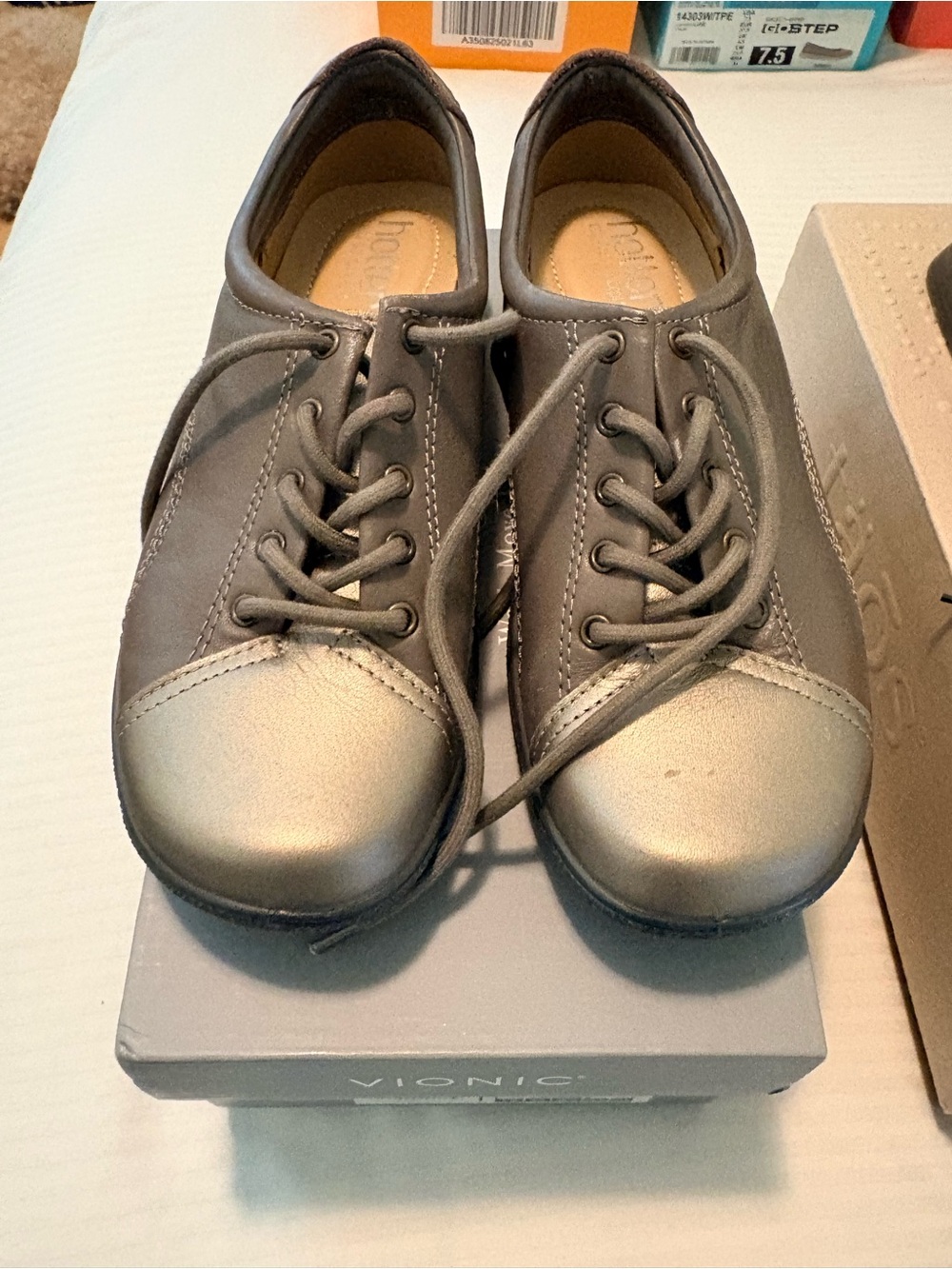 hotter Metallic Gray Lace-Up Kids Sneakers